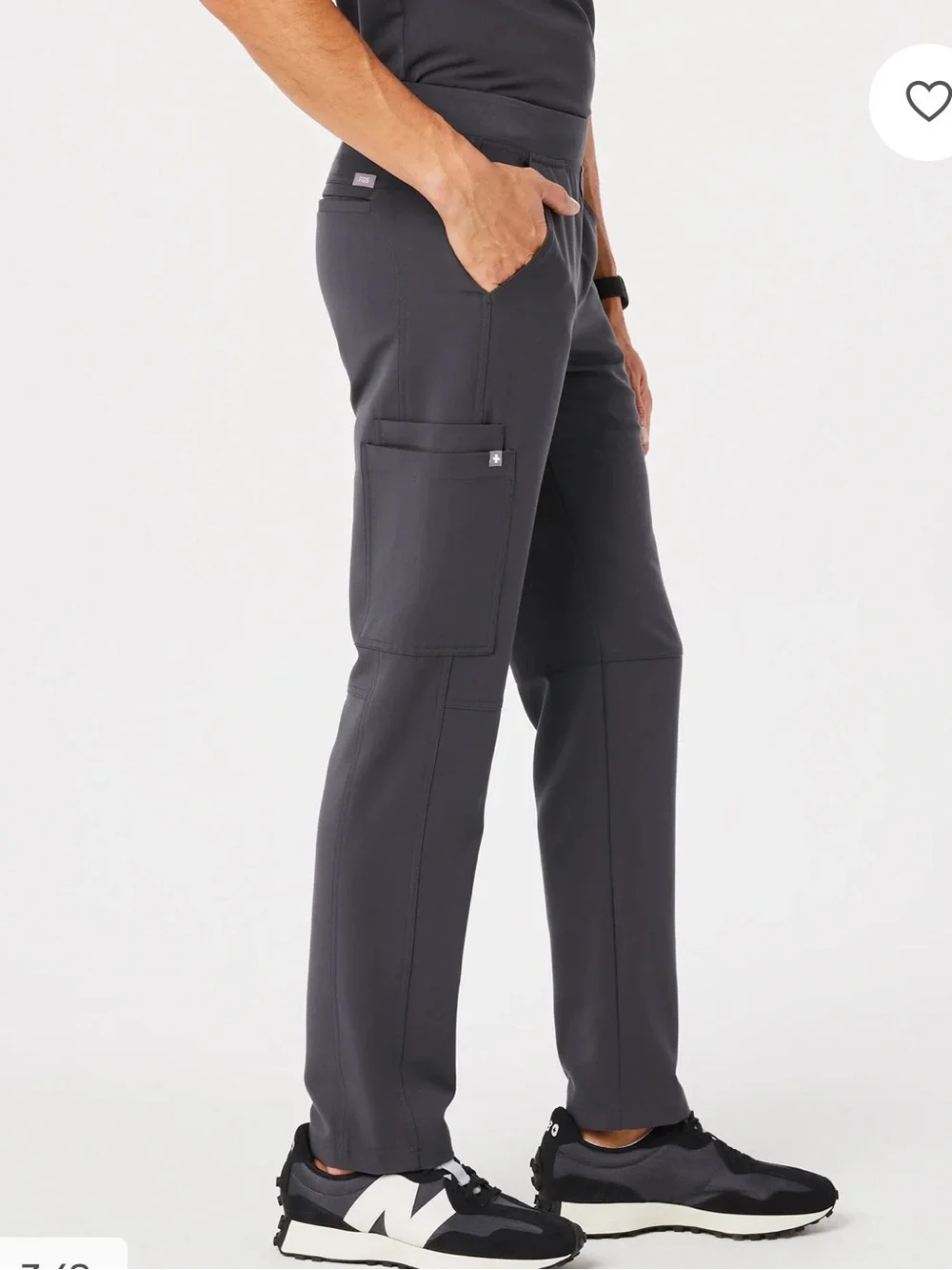 Figs Axim Straight-Leg Cargo Scrub Pant Charcoal Small